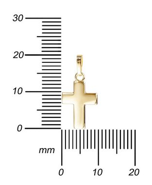 JEVELION Kreuzkette Kreuzanhänger vergoldet 925 Silber - Made in Germany (vergoldeter Silberanhänger, für Damen und Kinder), Mit Kette vergoldet- Länge wählbar 36 - 70 cm oder ohne Kette.