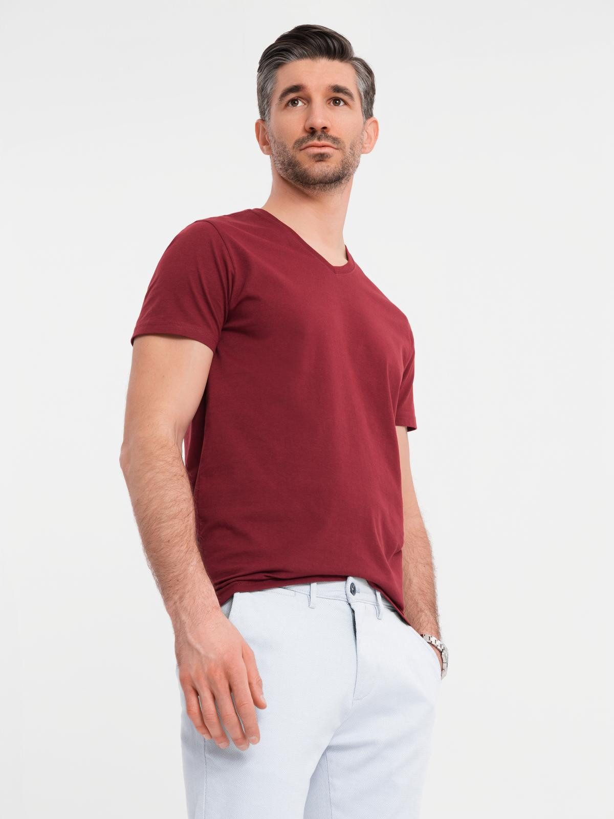 OMBRE T-Shirt BASIC Herren T-Shirt aus klassischer Baumwolle mit V-Ausschni günstig online kaufen