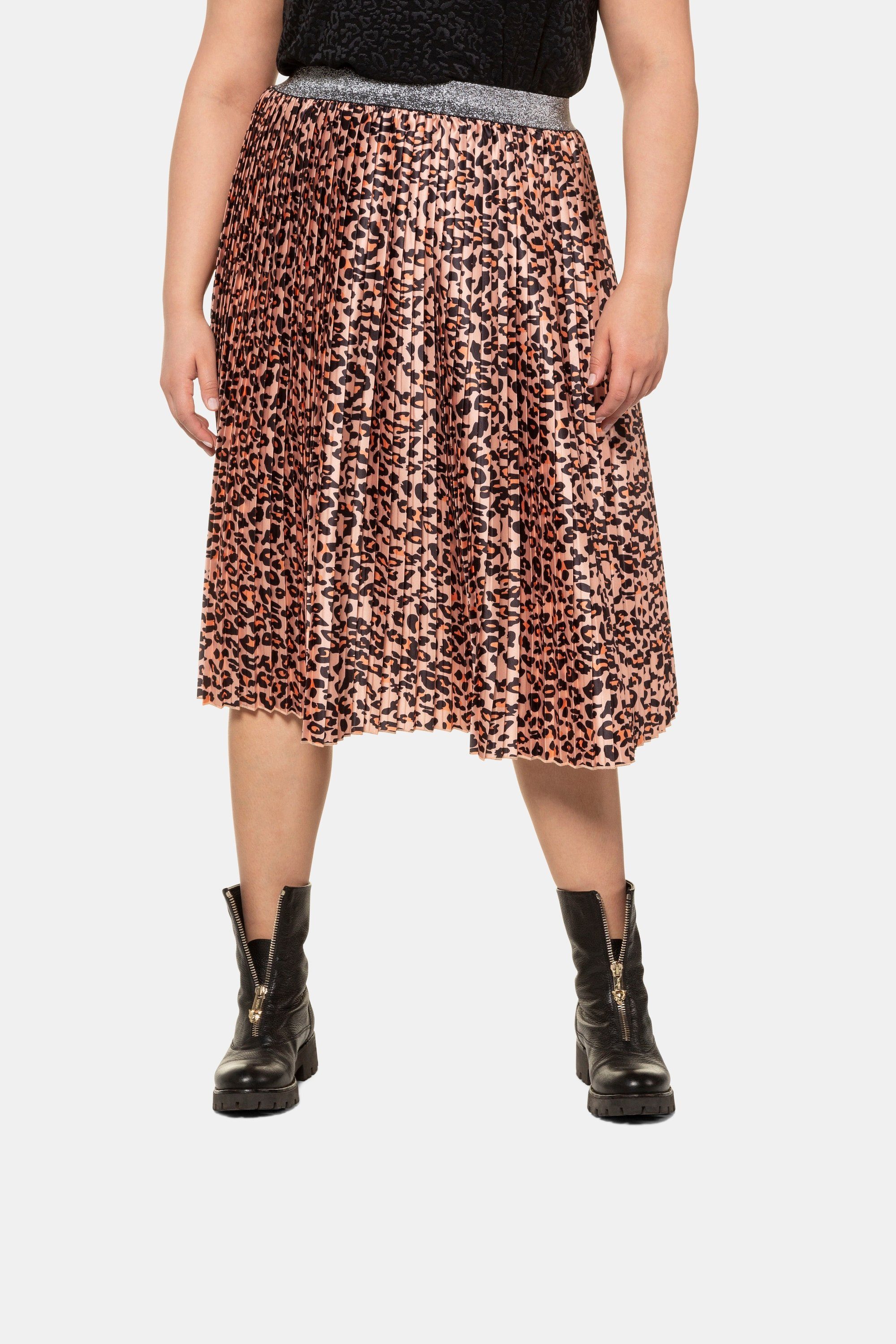 Studio Untold Plisseerock Plissee-Rock Leo-Print silberner Bund. € 49,99