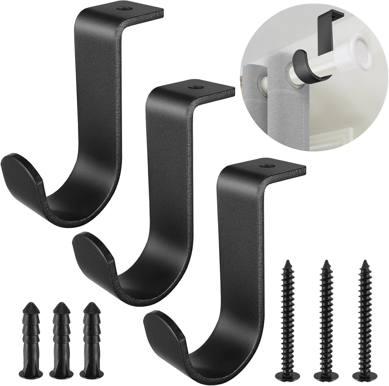 Gardinenstangenhalter 3 Stück Gardinenstange Halterung Metall Vorhangstange Halter