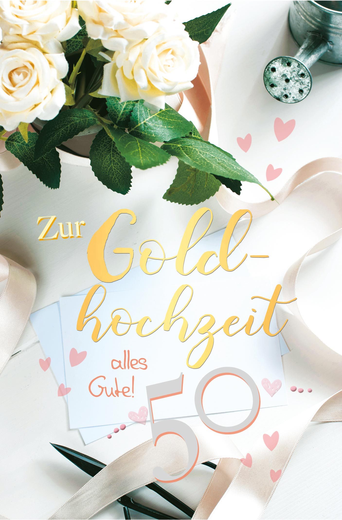 Skorpion Grußkarten Goldhochzeit - 50. Hochzeitstag - Glückwunschkarte im Format 11,5 x
