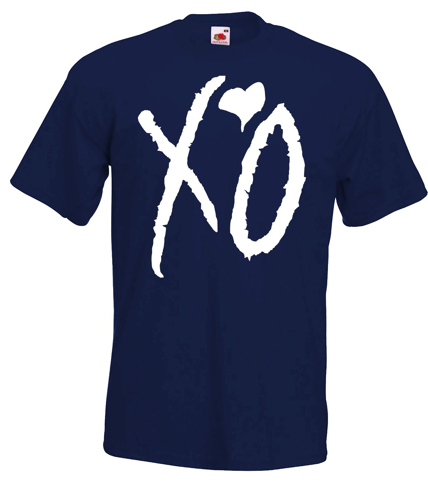 T-Shirt Youth Designz navyblau T-shirt Frontprint trendigem Herren mit XO