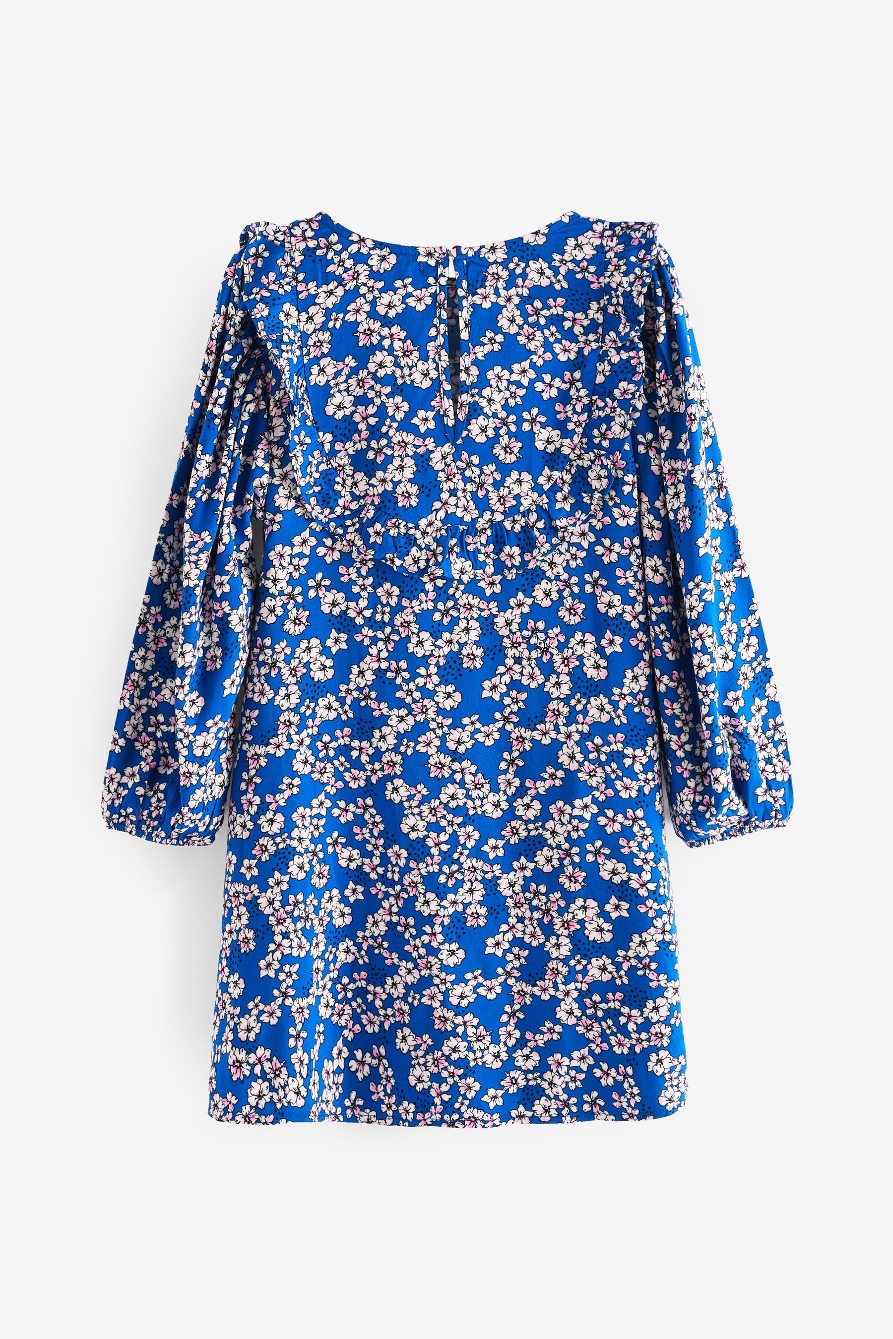 Next Cobalt Floral (1-tlg) Blue Bedrucktes Druckkleid Kleid