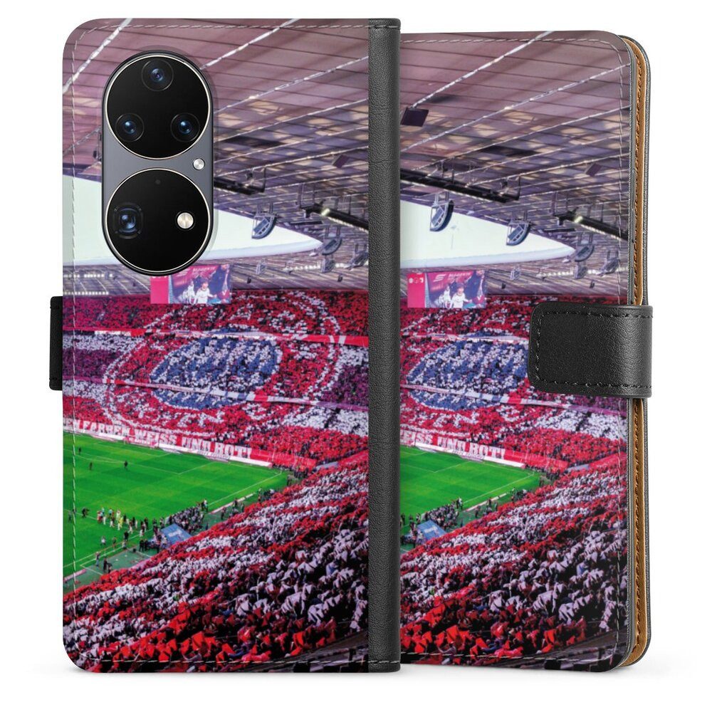 DeinDesign Handyhülle FCB Stadion FC Bayern München FCB Stadion Tribüne, Huawei P50 Pro Hülle Flip Case Klapphülle Handytasche Leder