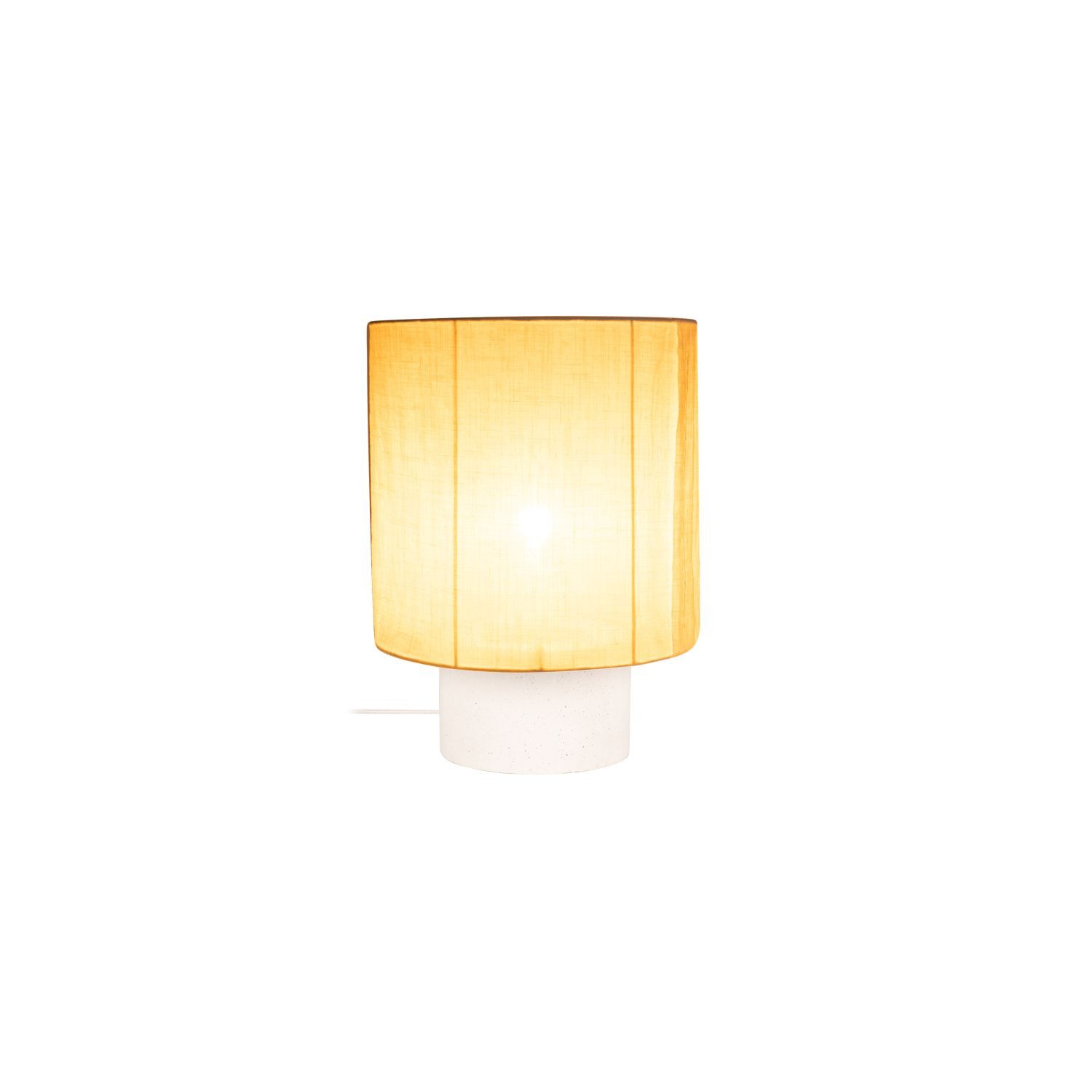 Licht-Erlebnisse Nachttischlampe MAREL, ohne Leuchtmittel, Stoff Beton E27 D: 30 cm 41 cm Weiß rund Landhausstil