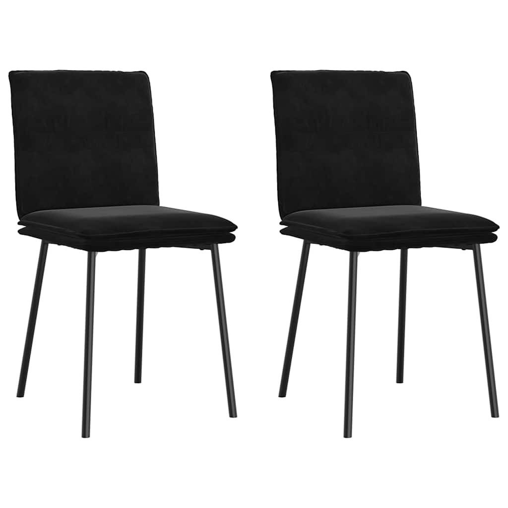 vidaXL Esszimmerstuhl Esszimmerstühle 2 Stk. Schwarz Samt (2 St)