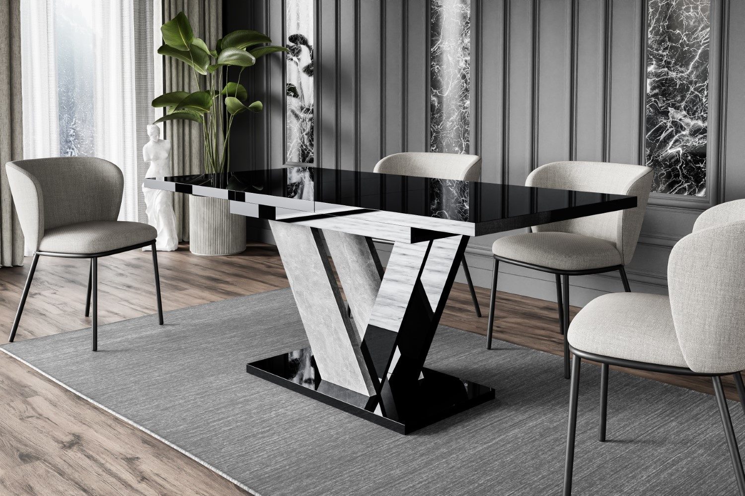 ALTDECOR Esstisch CLASI (Esstisch ausziehbar, Esszimmertische, Tisch Wohnzimmertisch), Esszimmertisch ausziehbar 120 - 160 x 80 x 75 cm