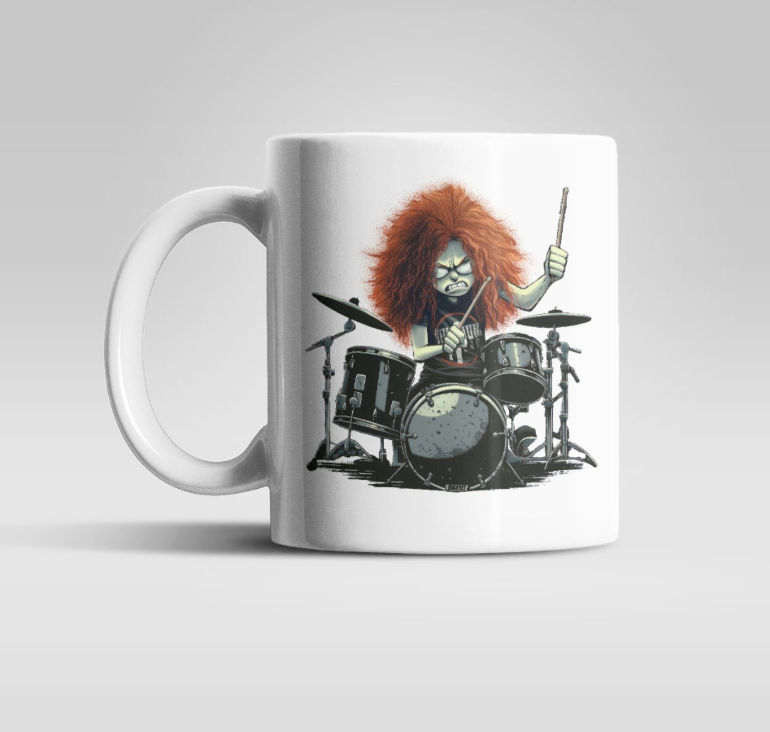 WS-Trend Tasse Crazy Metal Drummer Kaffeetasse Teetasse, Keramik, 330 ml