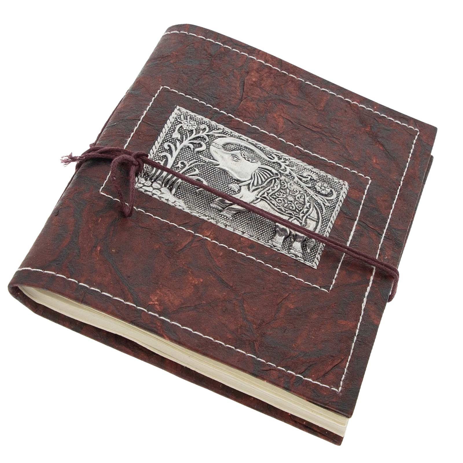KUNST UND Notizbuch Poesiealbum Tagebuch handgefertigt-Geprägtes MAGIE Tagebuch 20x15cm Elefant
