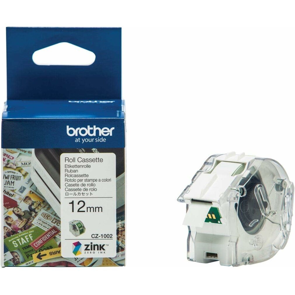 Brother Druckerband Farbetikettenrolle 12mm 5 Meter lang weiß für VC500 Etikettendrucker