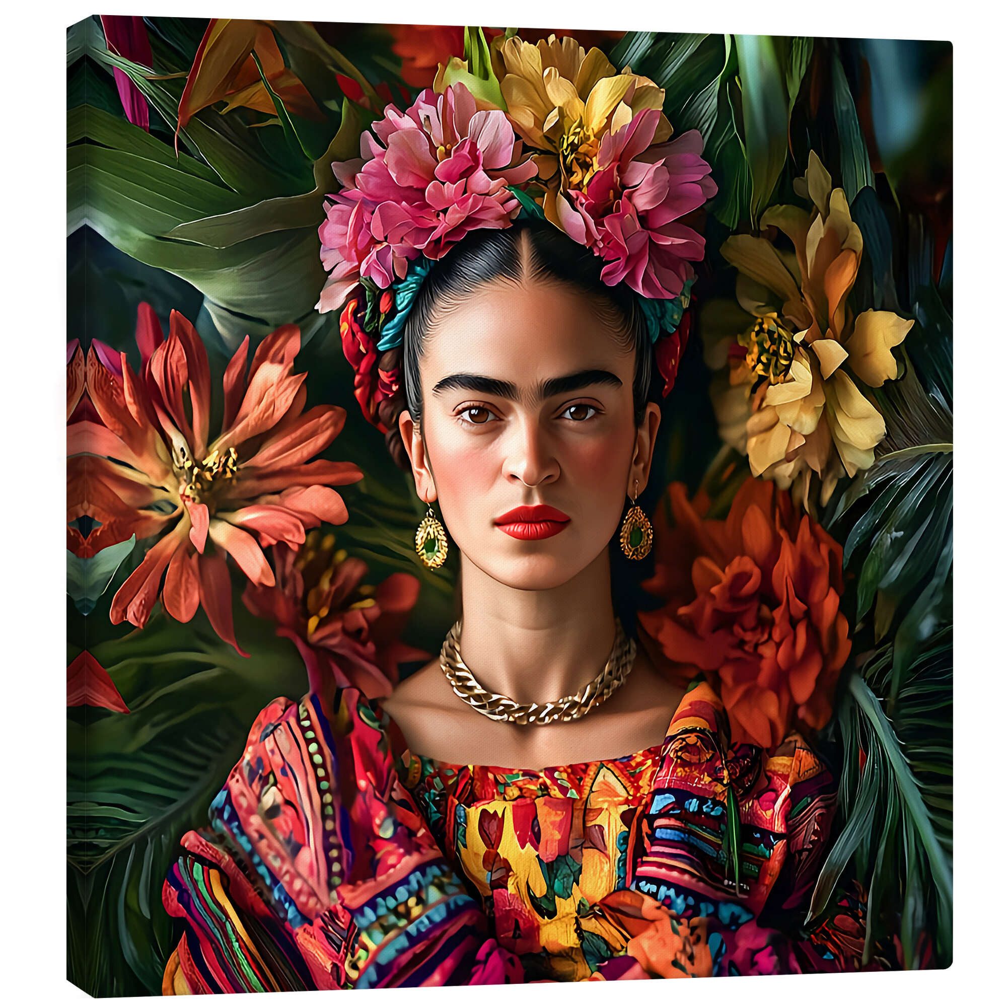 Posterlounge Wandbild Frida Kahlo Floral, Mark Ashkenazi, erhältlich als Poster, Leinwandbild, Wandsticker oder Acrylglasbild