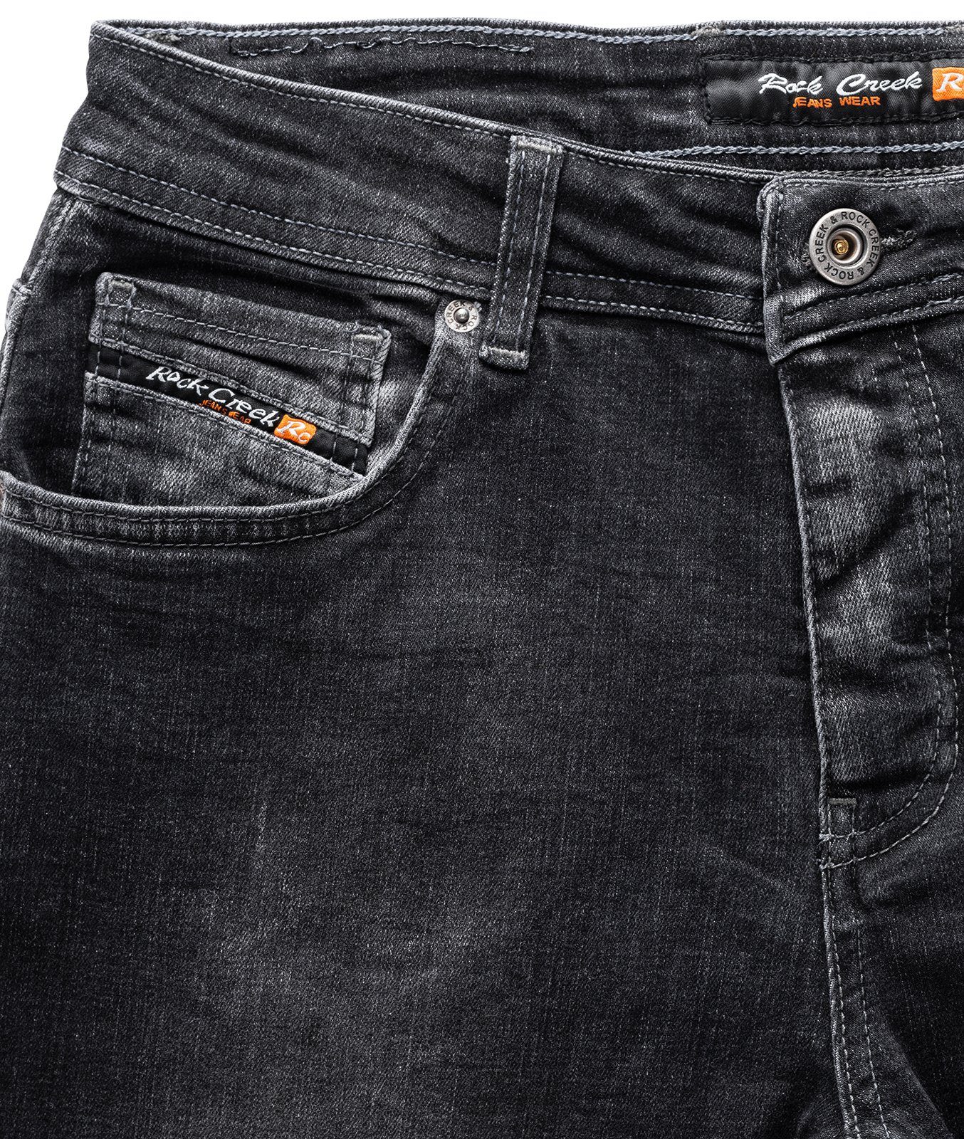 Rock Creek Regular-fit-Jeans Herren Dunkelgrau RC-2273 Stonewashed Jeans