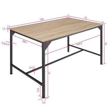 tectake Esstisch Belfast (1-St., 1 tlg), Höhenverstellbare Kunststofffüße