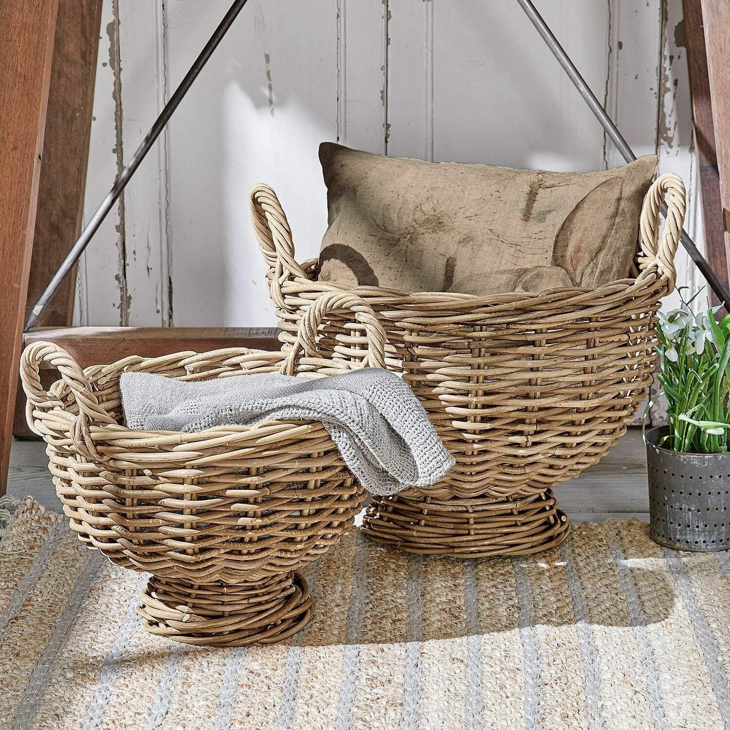 Mirabeau Dekokorb Korb 2er Set Bunyan braun (2er Set, 2er Set)