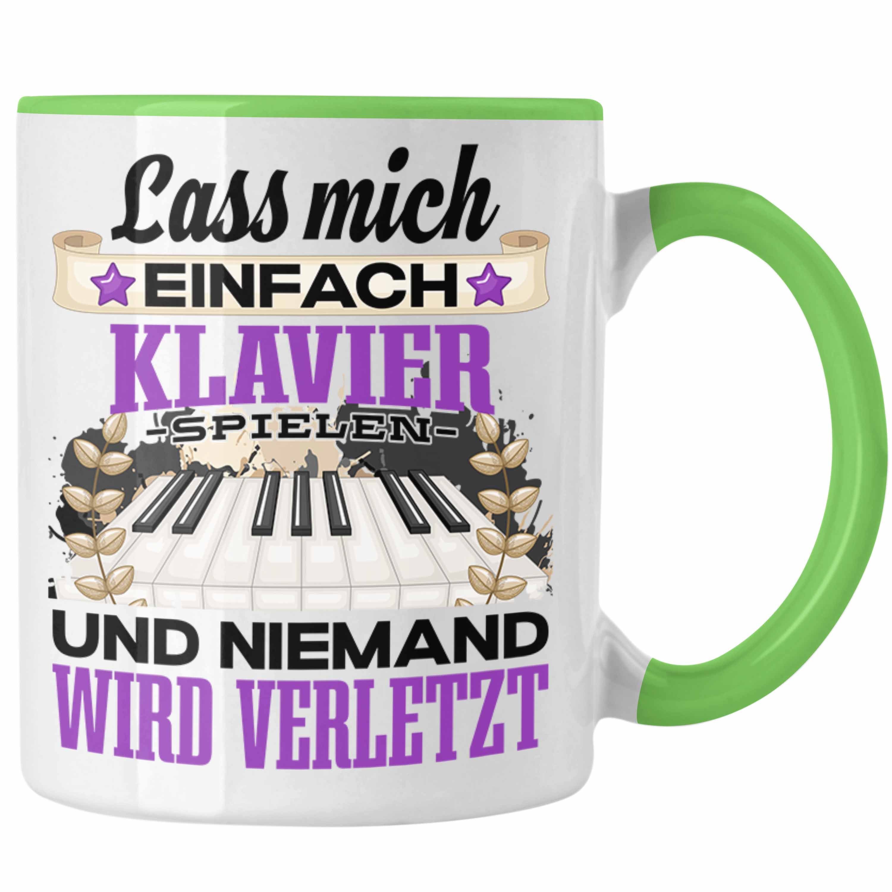 Trendation Tasse Geschenk Grün Spielerin Tasse Pianist Klavier Klavierspieler Geschenkidee L