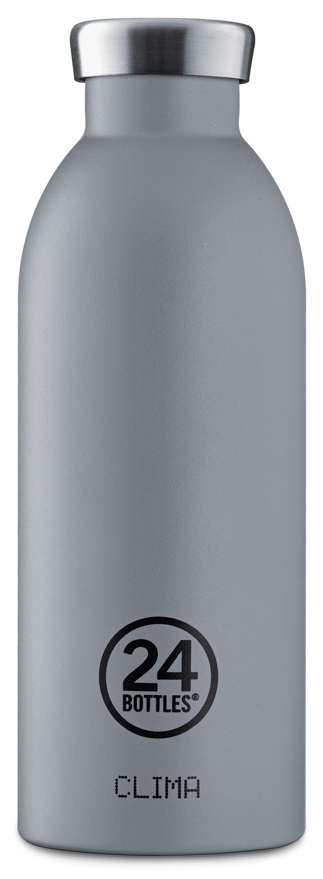 24 Bottles Trinkflasche Edelstahl Trinkflasche Formal Grey 0,5 l, für Heiß- und Kaltgetränke, spülmaschinengeeignet