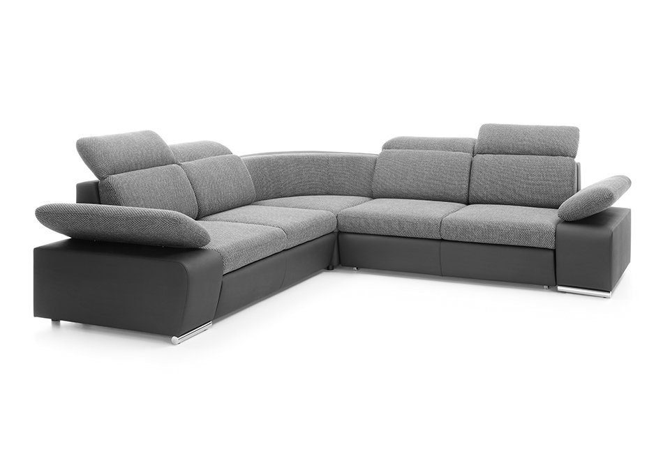 JVmoebel Ecksofa, Design Ecksofa Couch Leder Multifunktion Sofas Wohnlandschaft Textil