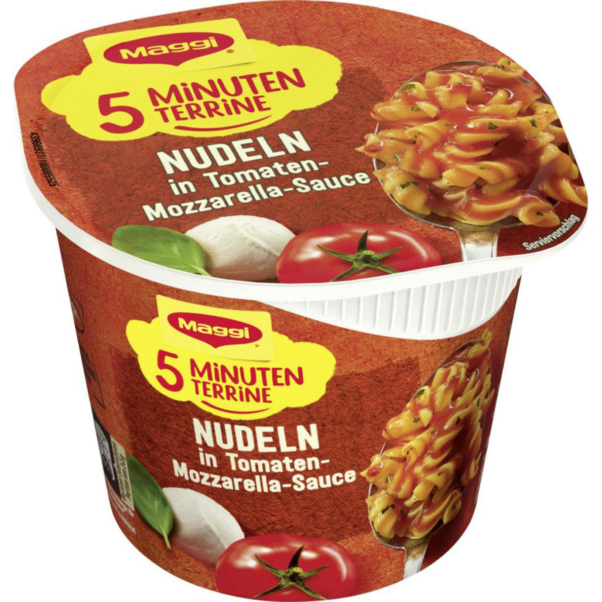 MAGGI Fertiggericht, Maggi 5 Minuten Terrine Nudeln in Tomate Mozzarella Sauce 55g