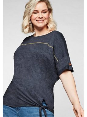 Sheego T-Shirt Große Größen mit Ziernaht und Knotendetail am Saum