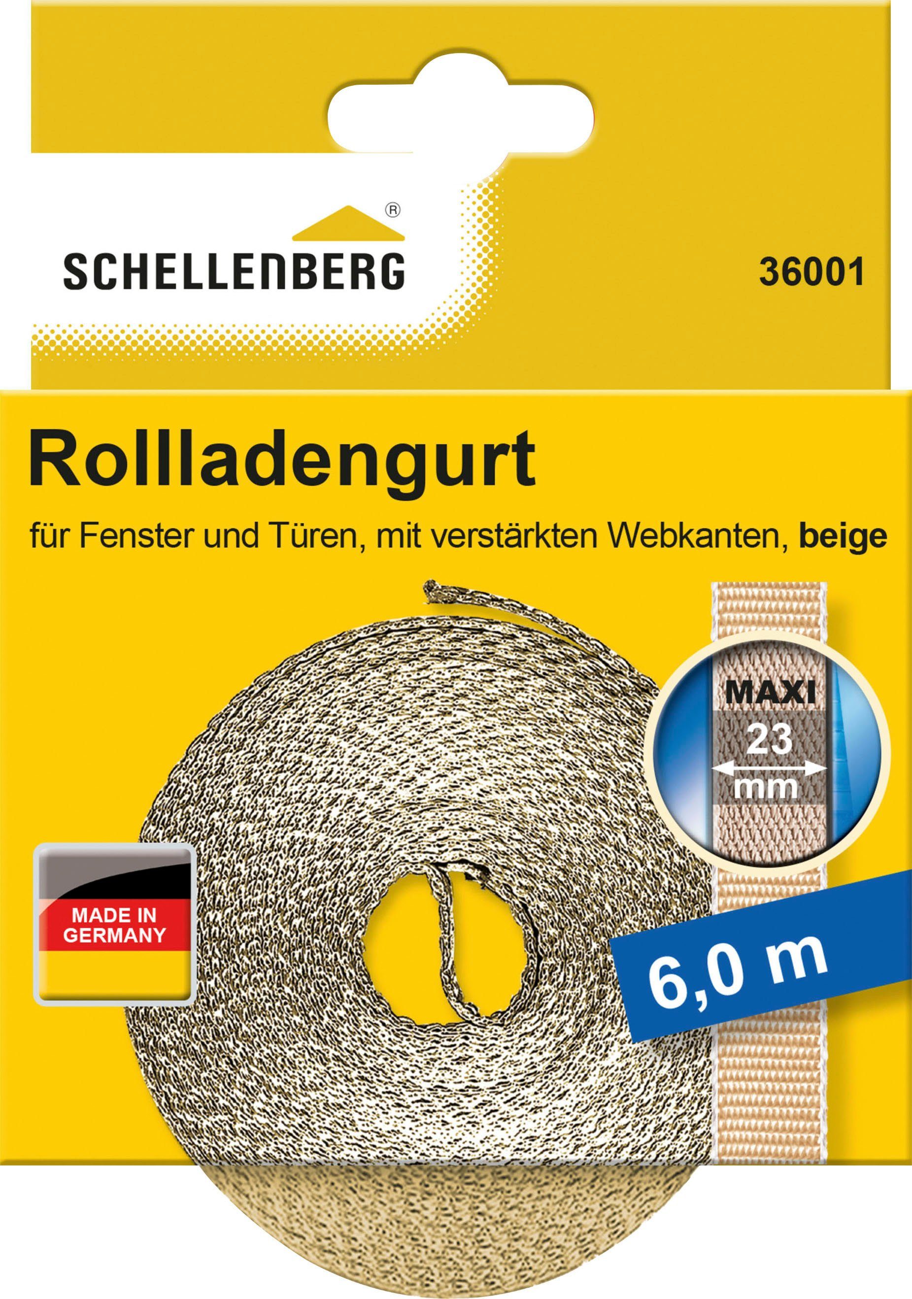 SCHELLENBERG Rollladengurt Maxi, 23 mm, 6 m Länge, Gurtband erhältlich in unterschiedlichen Farben