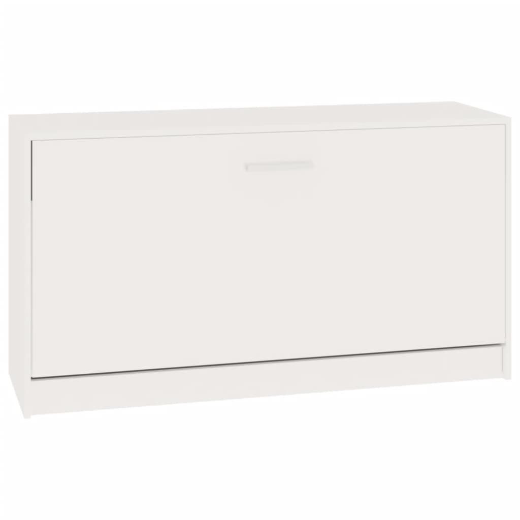vidaXL Schuhregal Schuhbank Hochglanz-Weiß 80 x 24 x 45 cm Holzwerkstoff, 1-tlg.