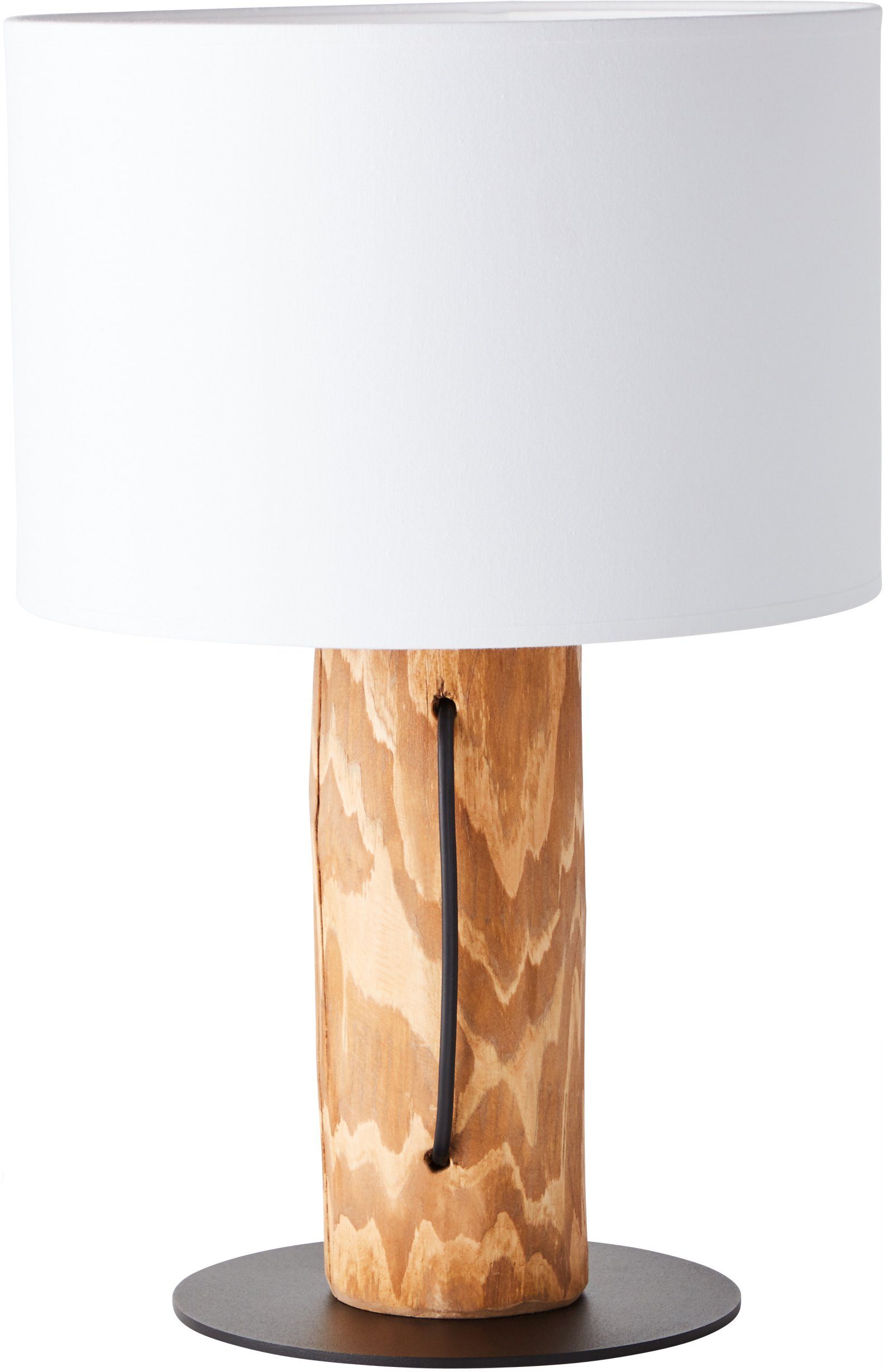 Brilliant Tischleuchte Jimena, Lampe, Jimena Tischleuchte kiefer gebeizt,  Holz/Textil, 1x A60, E27, 2