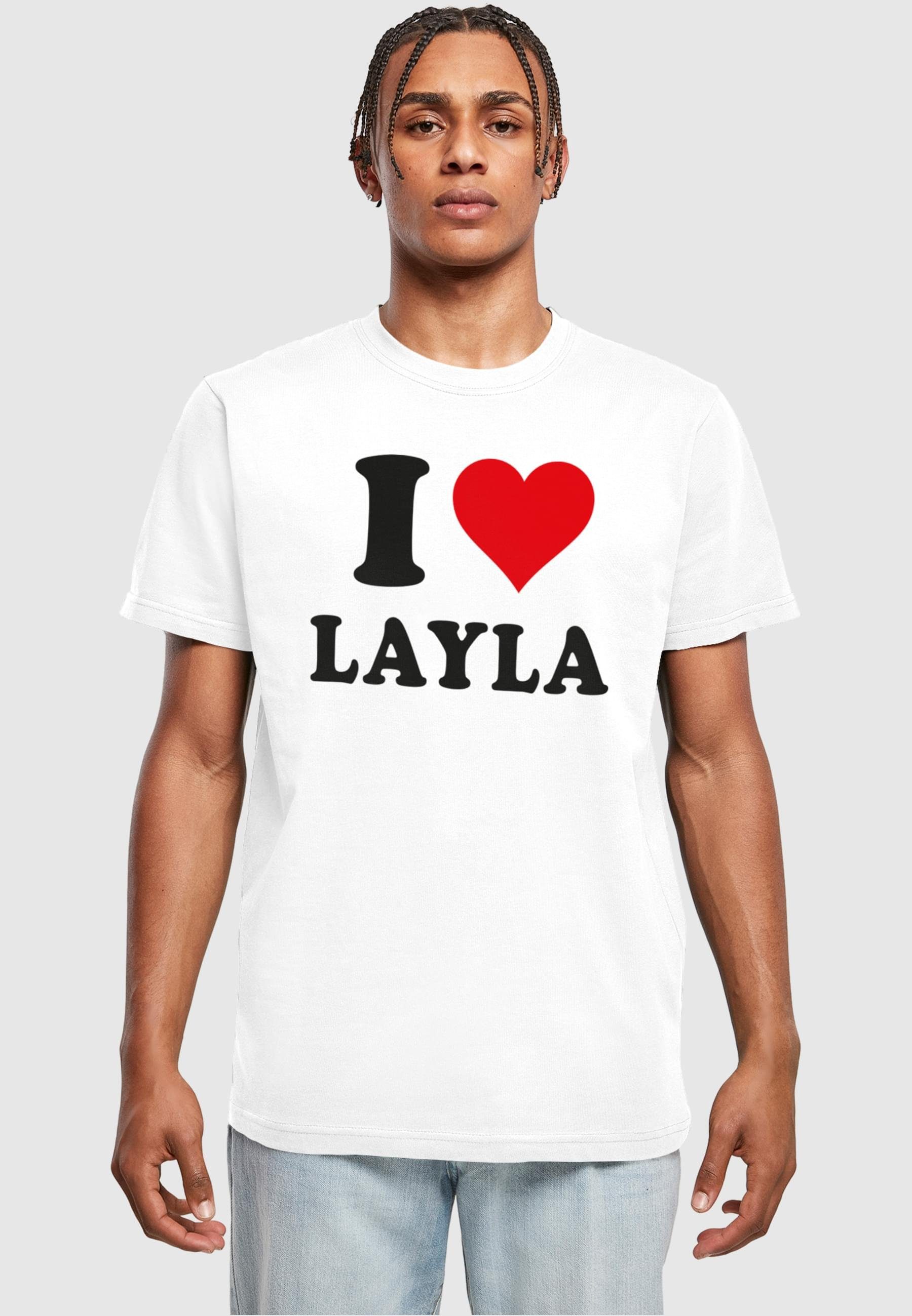 Merchcode T-Shirt Herren I Love T-Shirt Layla white (1-tlg)