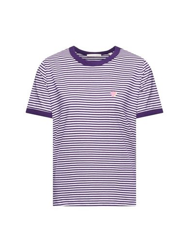 otto.de | edc by Esprit T-shirt »Striped cotton T-shirt with embroidery motif