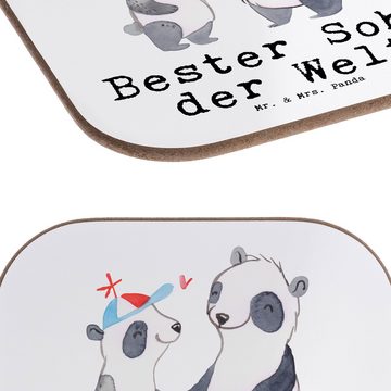 Mr. & Mrs. Panda Getränkeuntersetzer Panda Bester Sohn der Welt - Weiß - Geschenk, Vater, Geburtstagsgesch, 1-tlg., Robustes Material