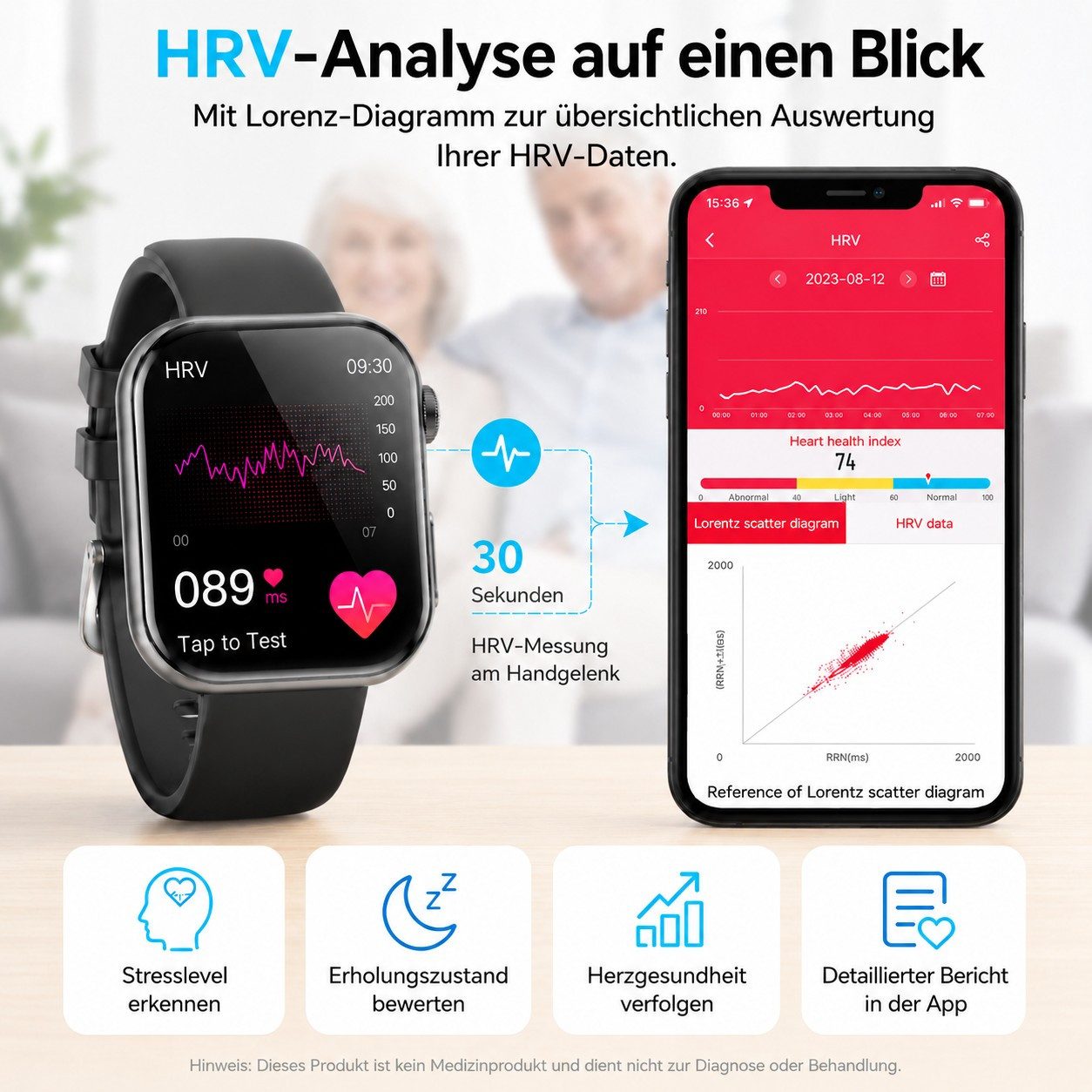 SWGOTA Smartwatch Damen Herren EKG+PPG/Blutdruck/SpO₂/BMI-Überwachung Smartwatch (1,97 Zoll), 2026 NEW Fitnessuhr mit Herzfrequenz-/SpO2-/Schlafüberwachungsfunktion