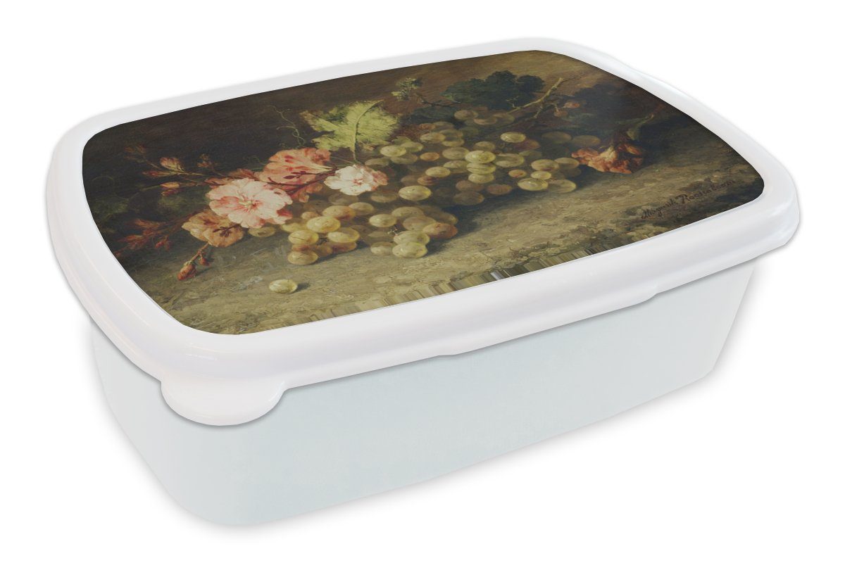 MuchoWow Lunchbox Kunststoff, mit Brotbox Meister, für (2-tlg), - Mädchen Weintrauben weiß und für - Erwachsene, und Stilleben Jungs Alte Kinder Obst Brotdose