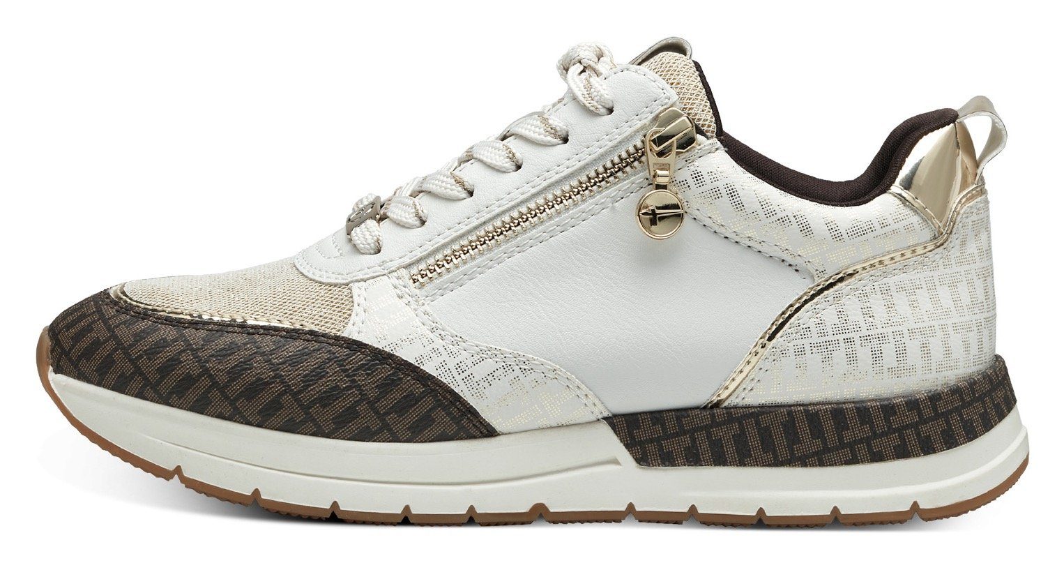 kombiniert Sneaker Metallic-Details offwhite Tamaris mit trendigen