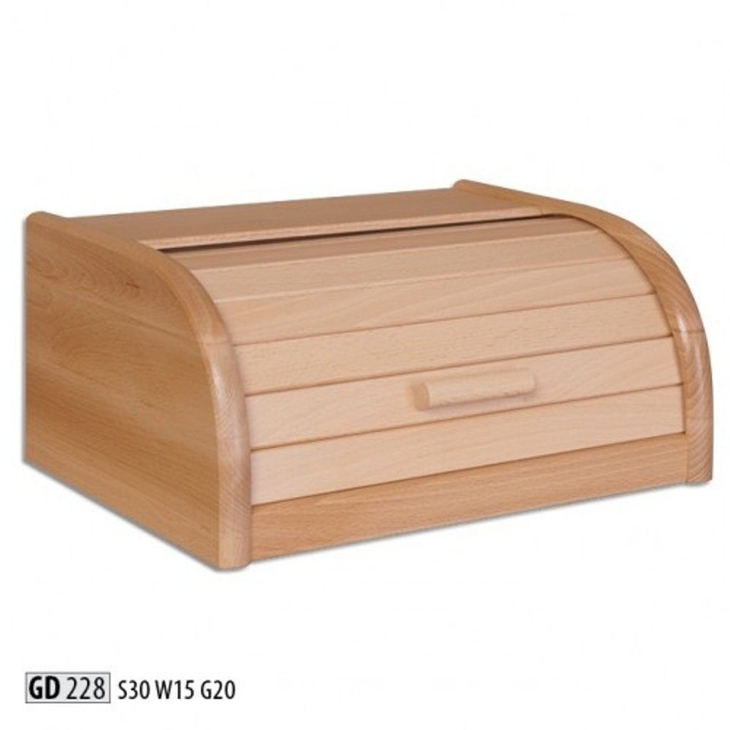 JVmoebel Brotkasten, Buche Brotkasten 32 cm Holz Brotbox Rollokasten Brot Rollklappe