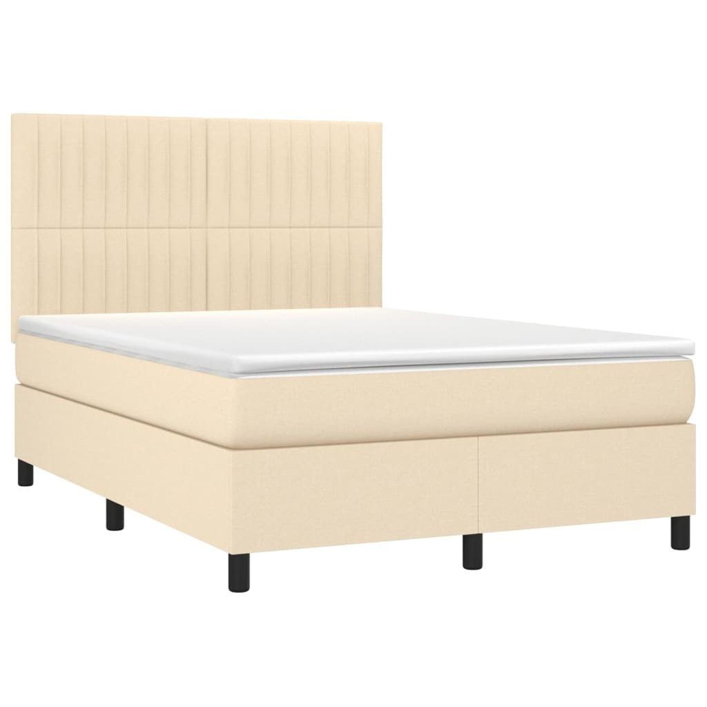 vidaXL Bett Boxspringbett mit Matratze Creme günstig online kaufen