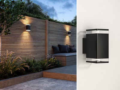 smartwares LED Außen-Wandleuchte, LED wechselbar, Warmweiß, Fassadenlampe Haus-wand beleuchten Fassadenbeleuchtung Up Down H: 23cm