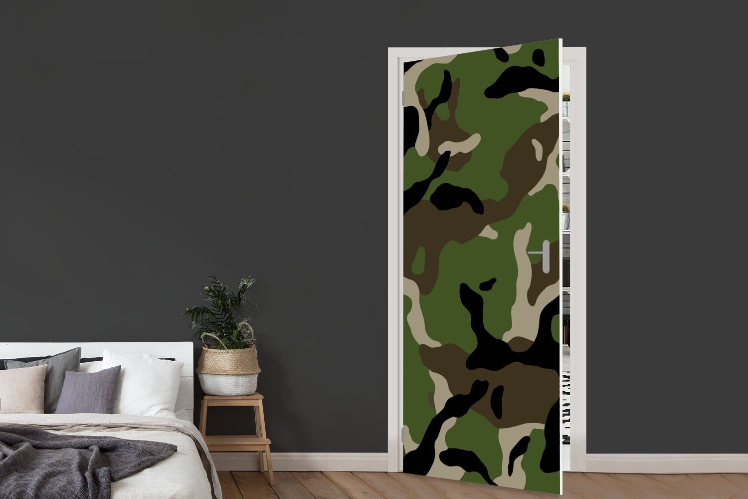 MuchoWow Türtapete Militärisches Tarnungsmuster, Tür, Türaufkleber, für bedruckt, Fototapete cm (1 75x205 Matt, St)