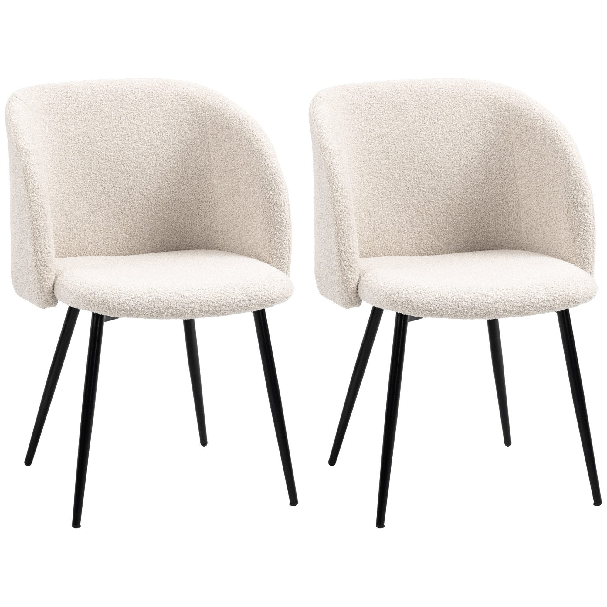 HOMCOM Esszimmerstuhl mit ergonomischer Rückenlehne, Lammwoll-Optik, Stahlb günstig online kaufen