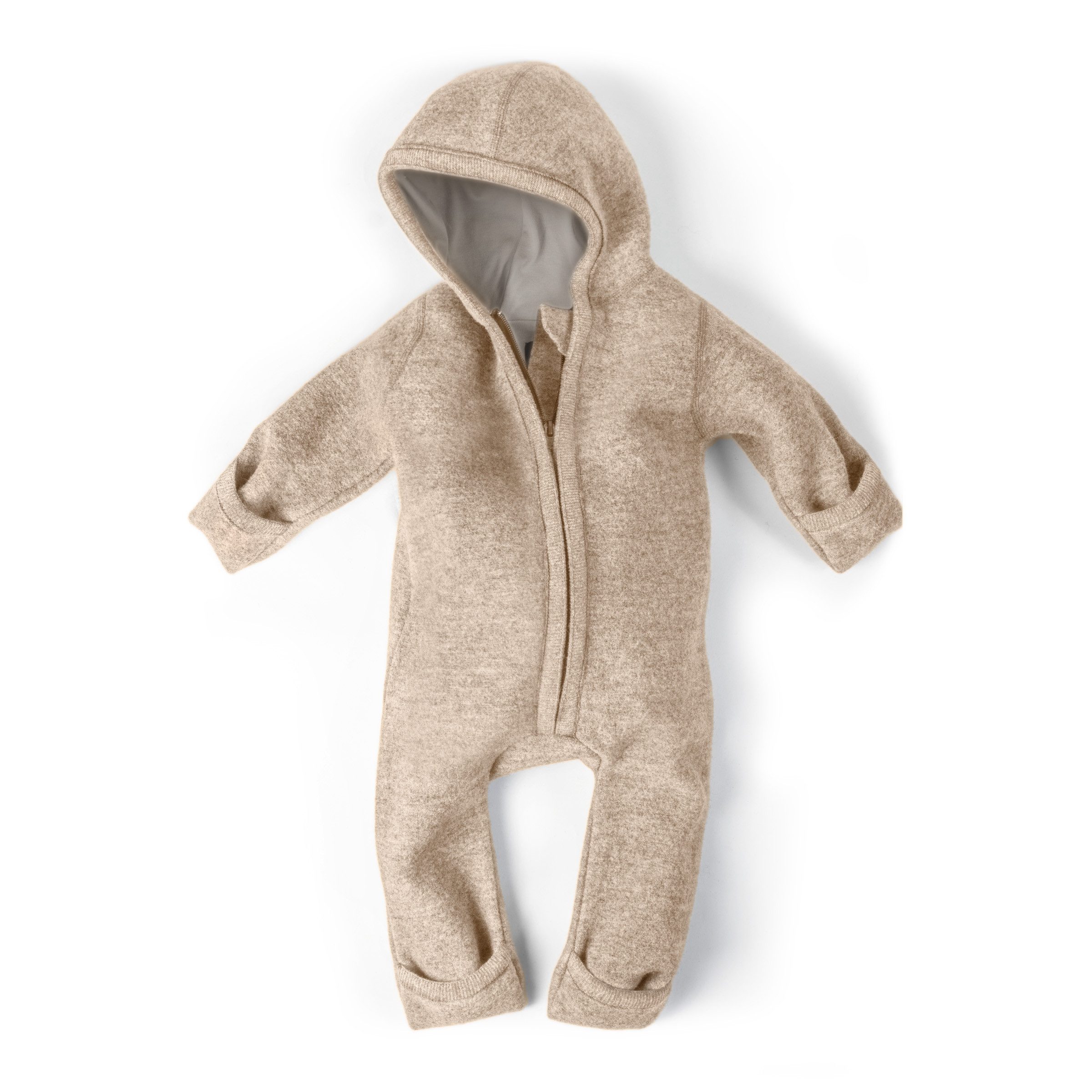 Ehrenkind Overall Walkoverall Baby aus Merino Schurwolle mit Reißverschluss (Natur, Gr. 50-56) Wollwalk Overall Baby 50/56