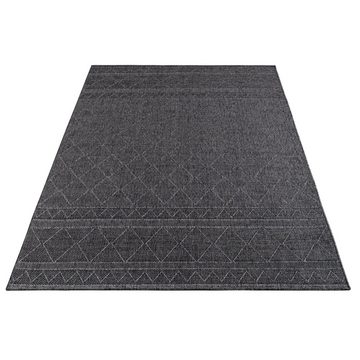 Outdoorteppich Outdoor Teppich Boho Rauten Geometrisch, Paco Home, rund, Höhe: 4 mm