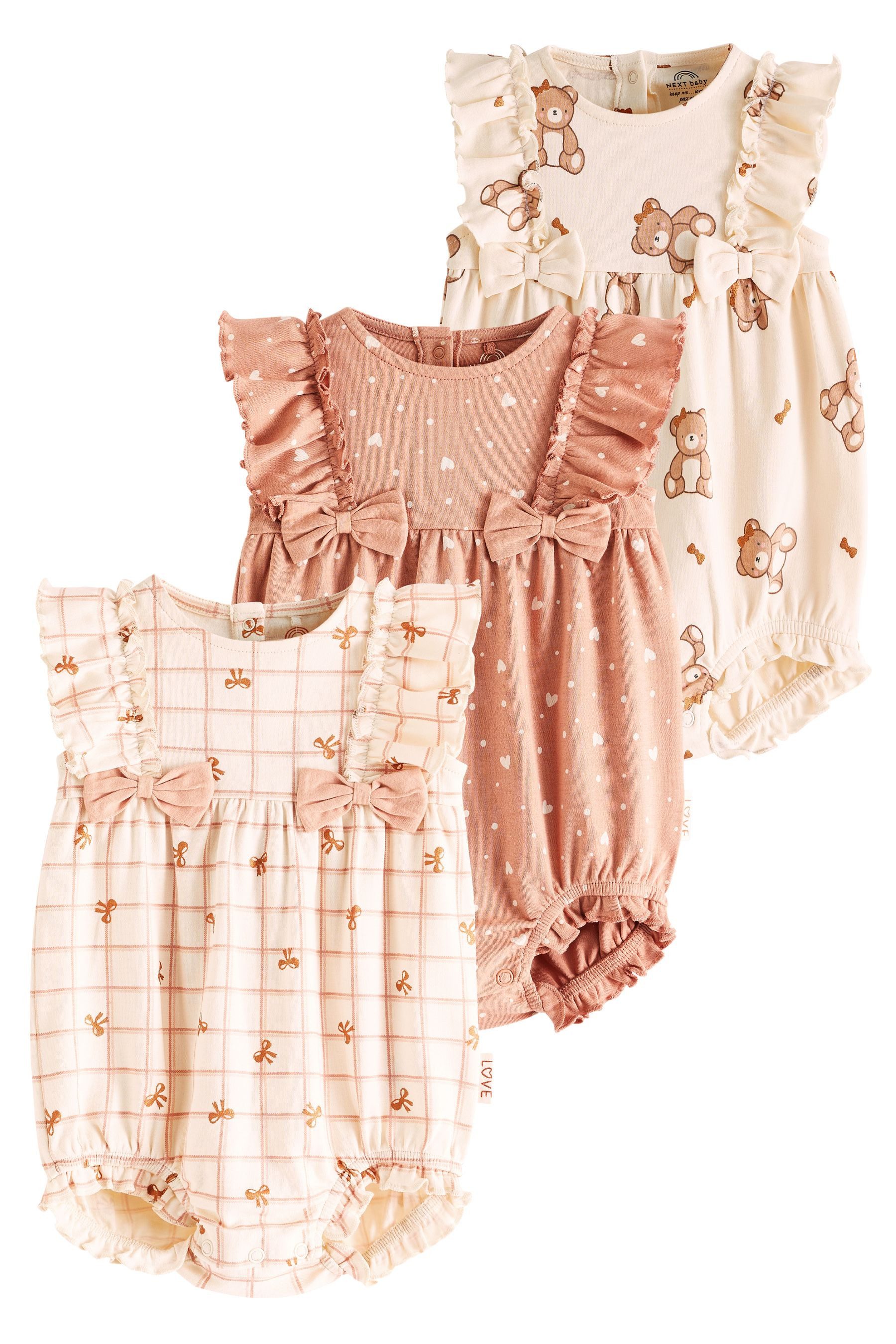 Next Strampler Strampelanzüge im 3er-Pack (3-tlg)