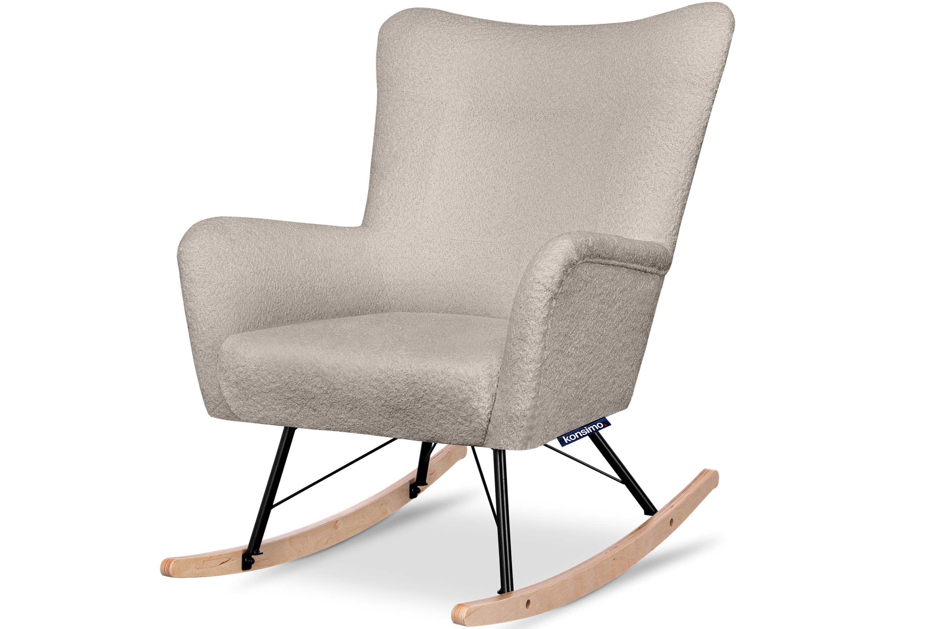 Konsimo Schaukelsessel ADDUCTI Stillsessel, breiter Sitz für mehr Komfort, ein Schaukelstuhl für jeden Stil, Hergestellt in EU beige | beige