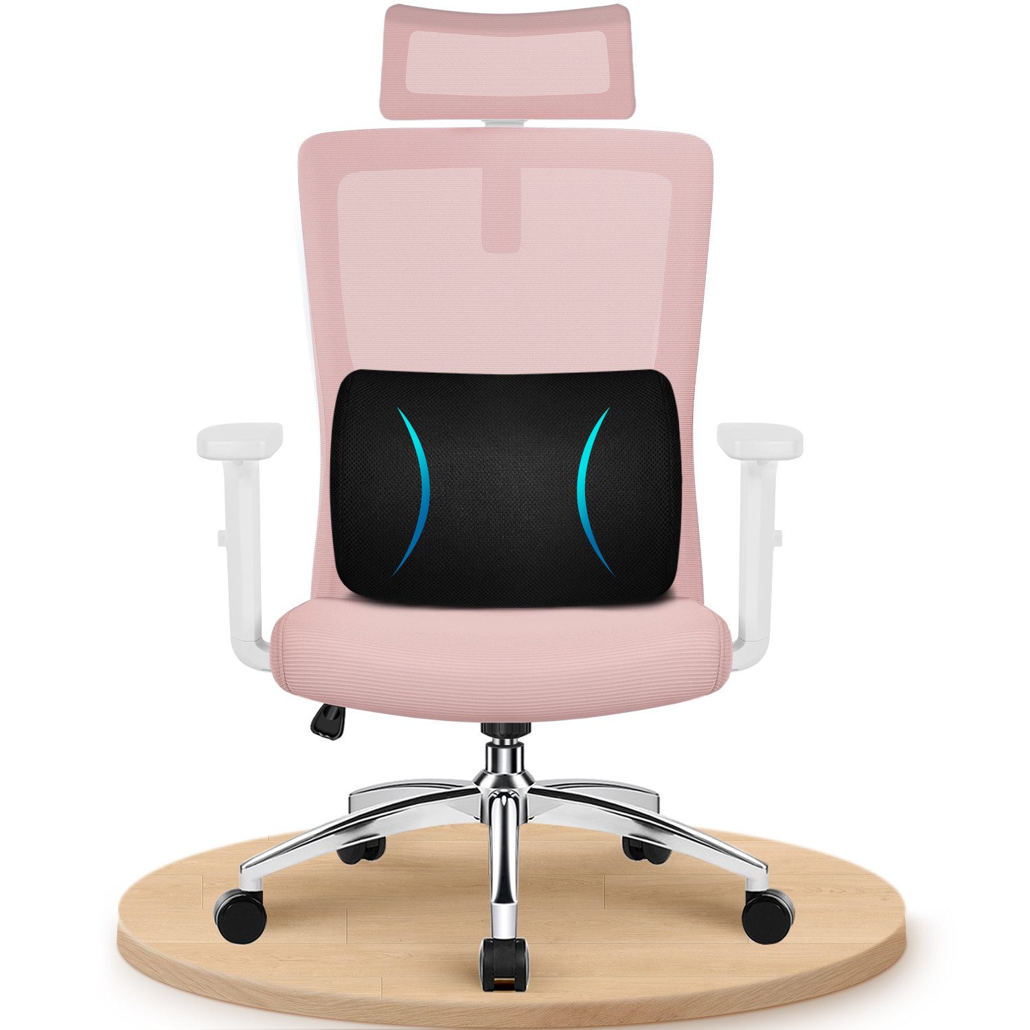 Adormii Bürostuhl bürostuhl ergonomisch, schreibtischstuhl mit verstellbarer Lendenstütze (Ergonomischer bürostuhl mit verstellbaren Armlehnen, büro stuhl bis zu 135° neigbar, ergonomic office chair mit höhenverstellbarer, atmungsaktiv und komfortabel, bürostuhl 200 kg)