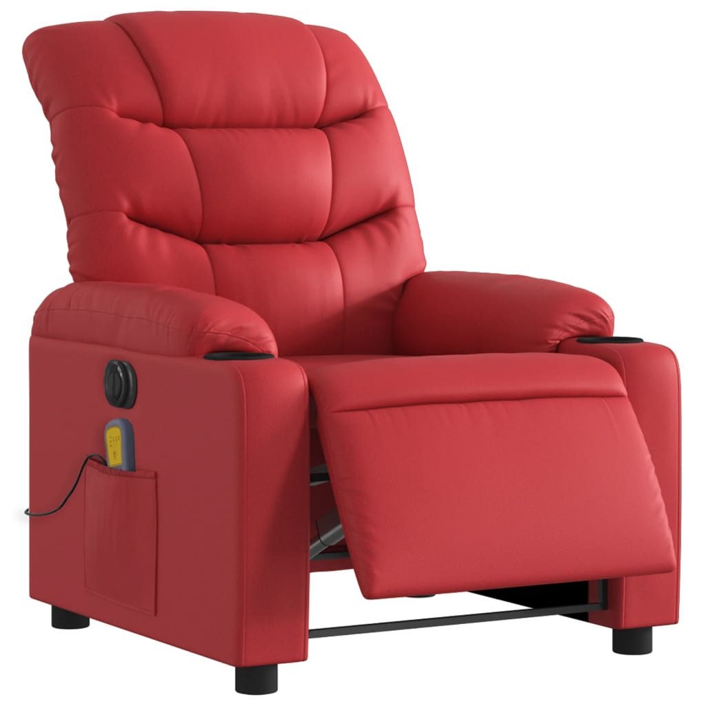 vidaXL Sessel Massagesessel Elektrisch Rot Kunstleder günstig online kaufen