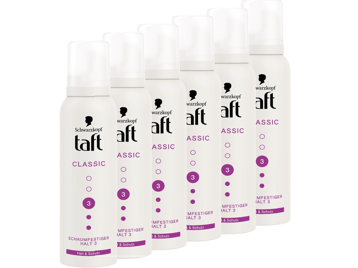 Taft Haarfestiger Schwarzkopf, Classic Halt & Schutz, Vorratspack, 6-tlg., 6x 150ml, Haarschutz und Halt, vegane Formel
