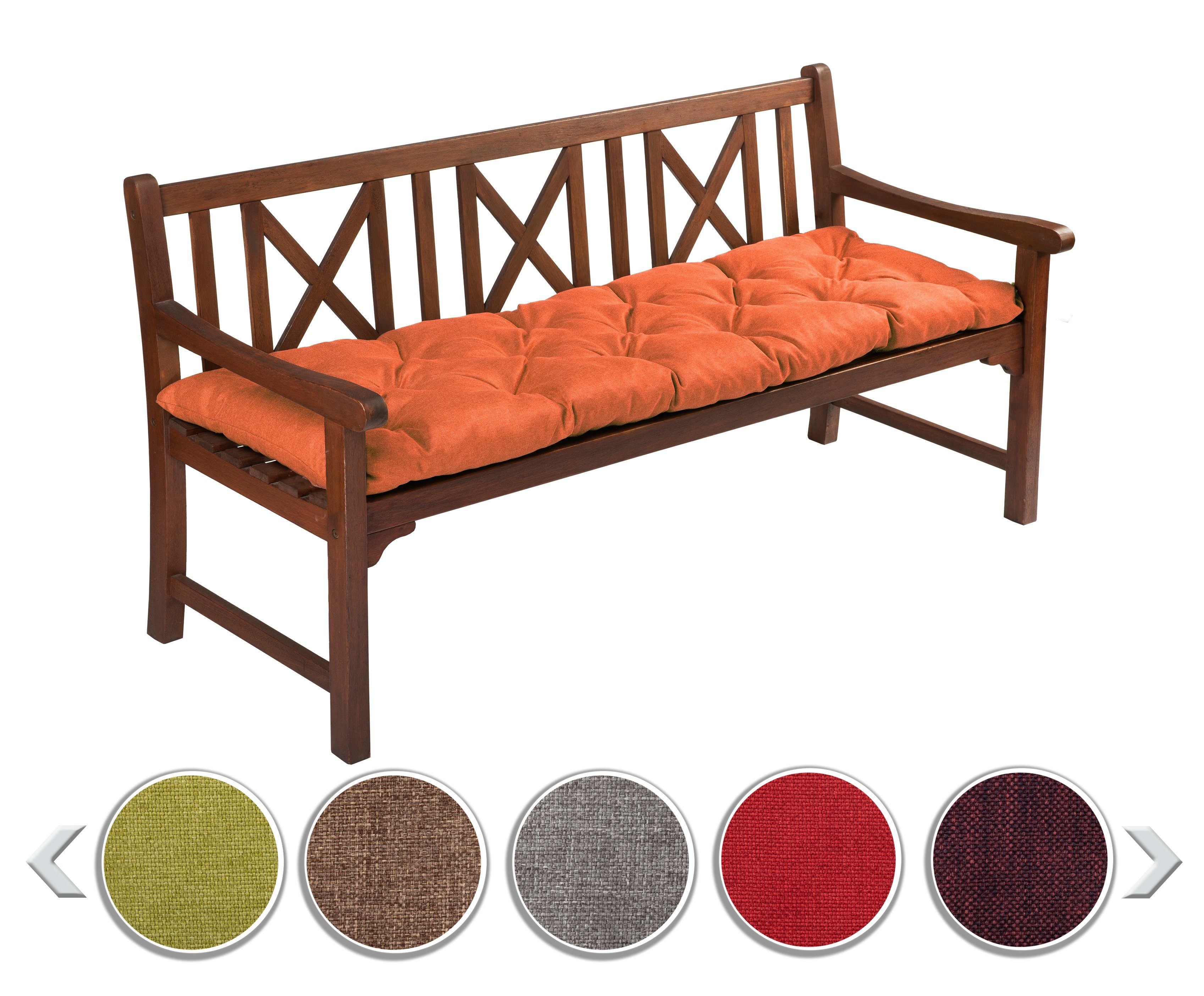 sunnypillow Bankauflage Bankauflage Stuhlkissen viele Farben und Größen zur Auswahl, 110 x 50 cm orange