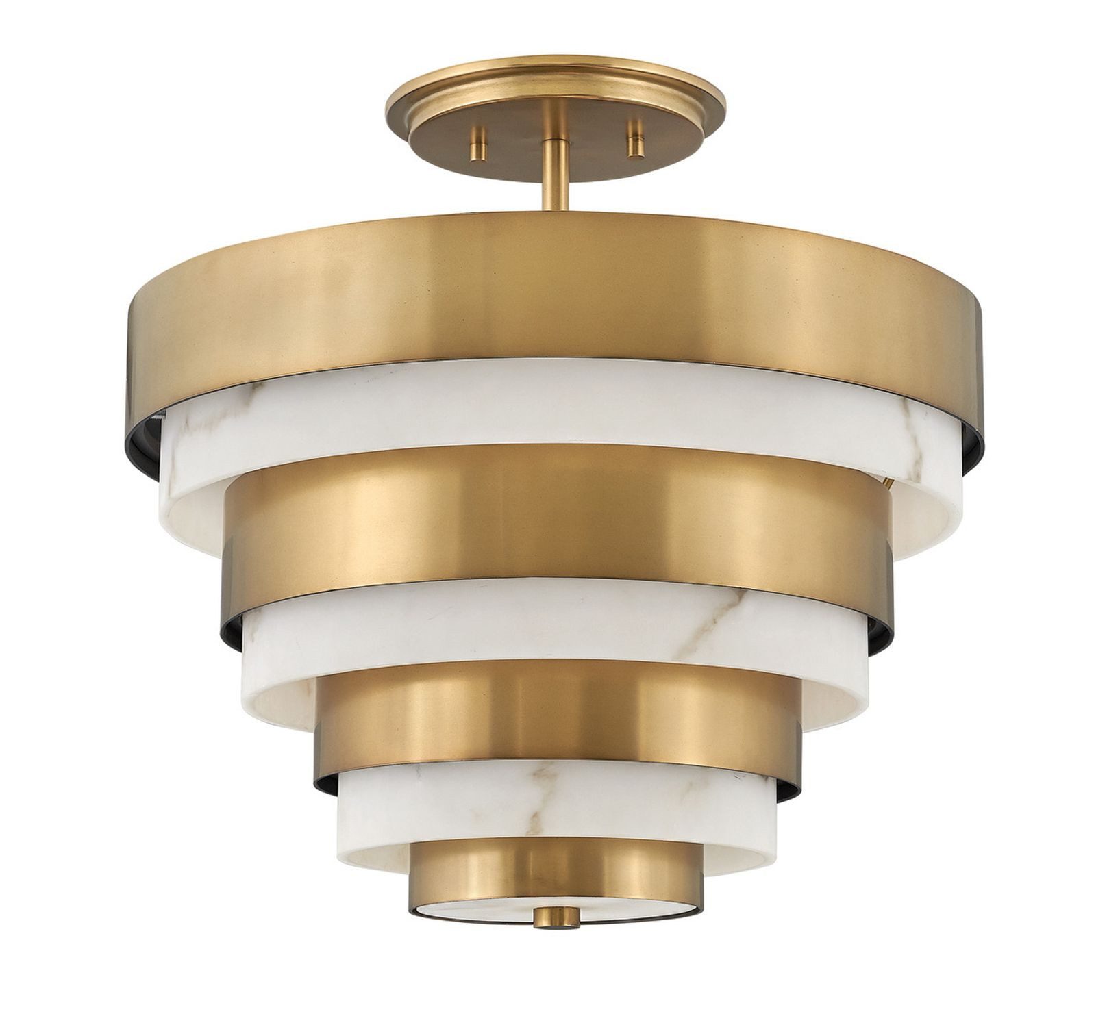 Licht-Erlebnisse Deckenleuchte DALEN, ohne Leuchtmittel, Metall E14 D: 37,3 cm rund in Messing Antik 3-flammig Jugendstil