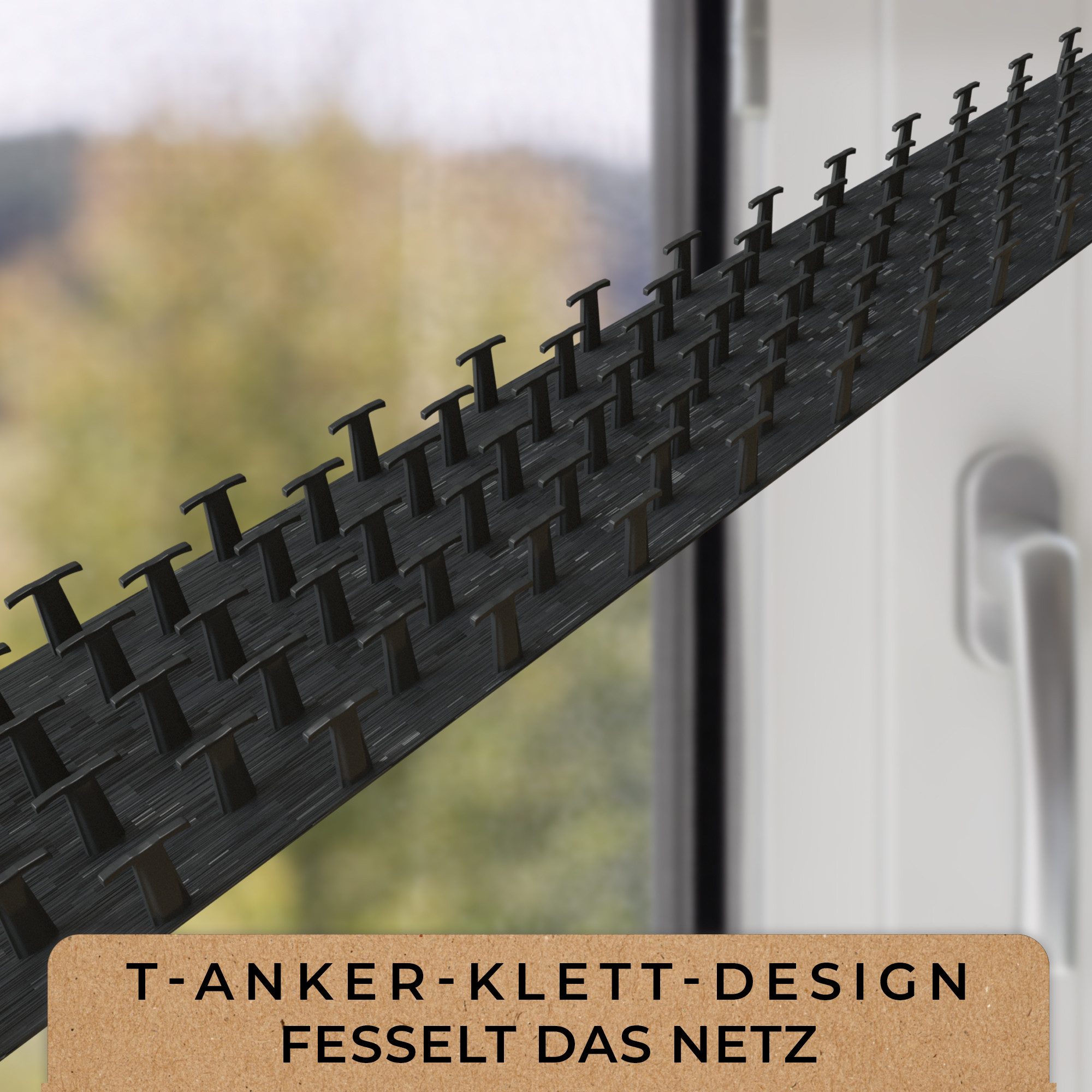MÜCKENMEISTER Fliegengitter-Gewebe - Fliegengitter Fenster aus Glasfaser - zuschneidbar mit Klebestreifen, verschiedene Größen: 120x240, 130x150, 130x450, 170x1 – Bild 3 von 5