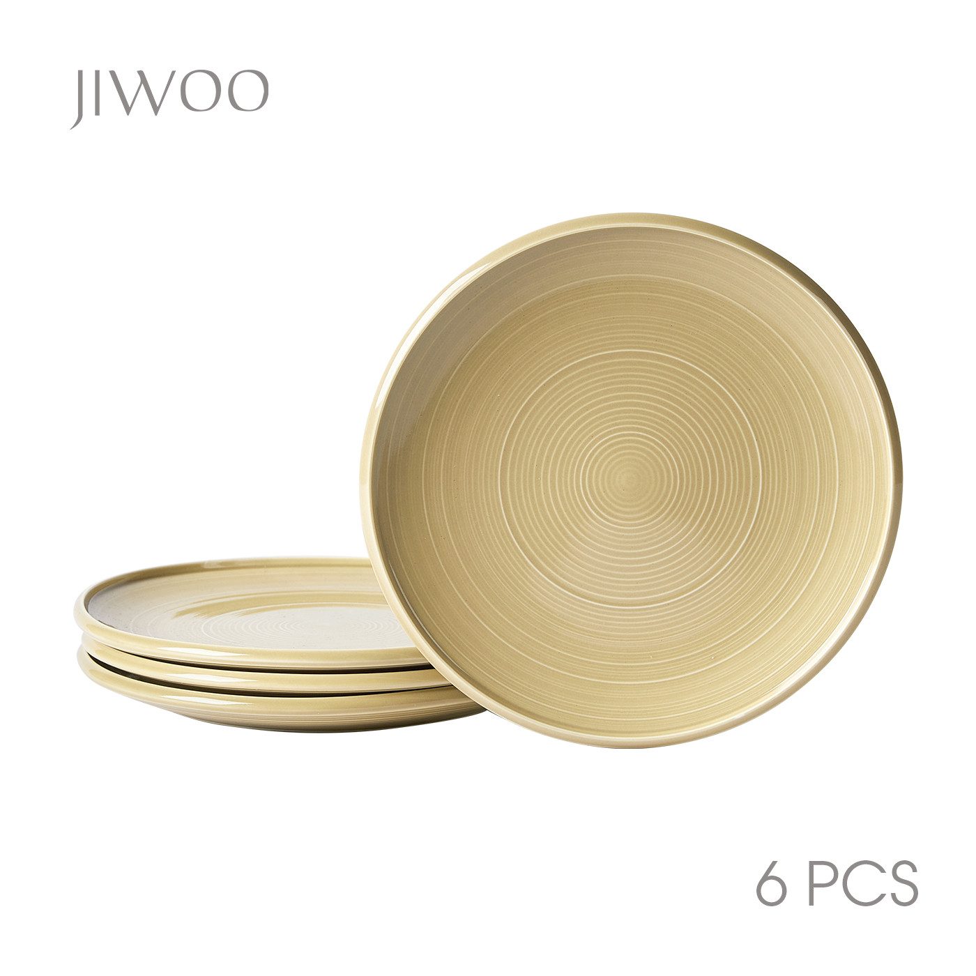 JIWOO Тарелки 4er,Ø21,5cm,Frühstücksteller,Salatteller,Dessertteller,Pastateller, (4 St), Keramik,Mikrowellen-und spülmaschinenfest,Rutschfest,langlebig