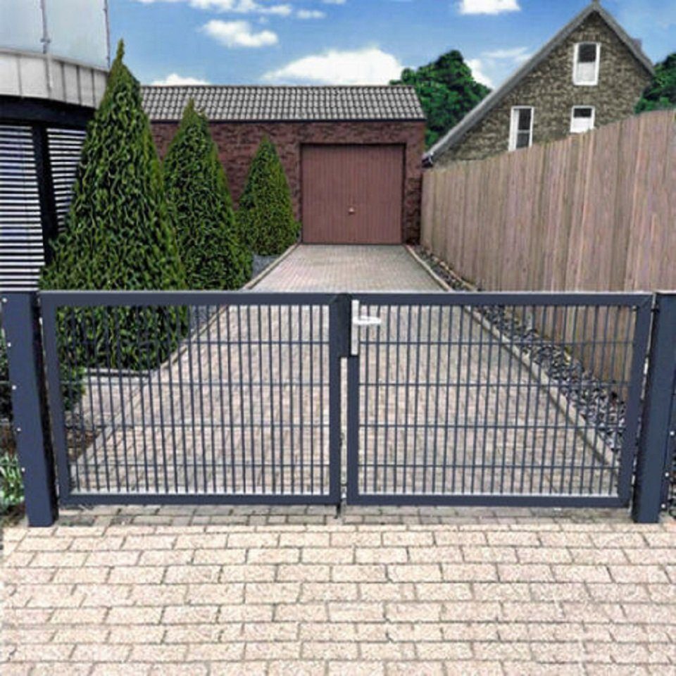 SRM Design Zaundoppeltür Einfahrtstor Anthrazit 200cm x 143cm