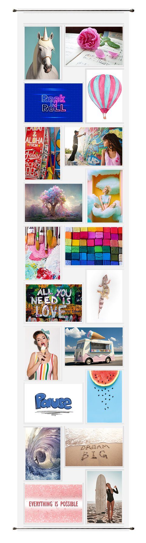 trendfinding Bilderrahmen Collage Fotovorhang mit Metallstange für 20 Fotos günstig online kaufen